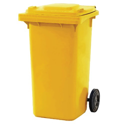 Plastic Wheelie Bin 240 Litre Yellow (580x730x1080mm - WxDxH)