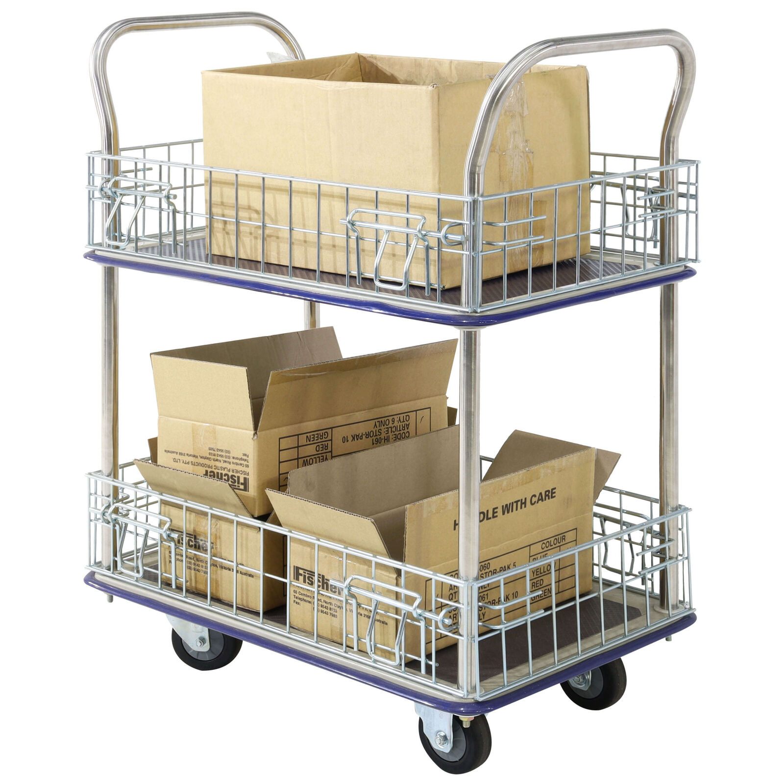 2 Tier Cage Platform Trolley   740x480mm 