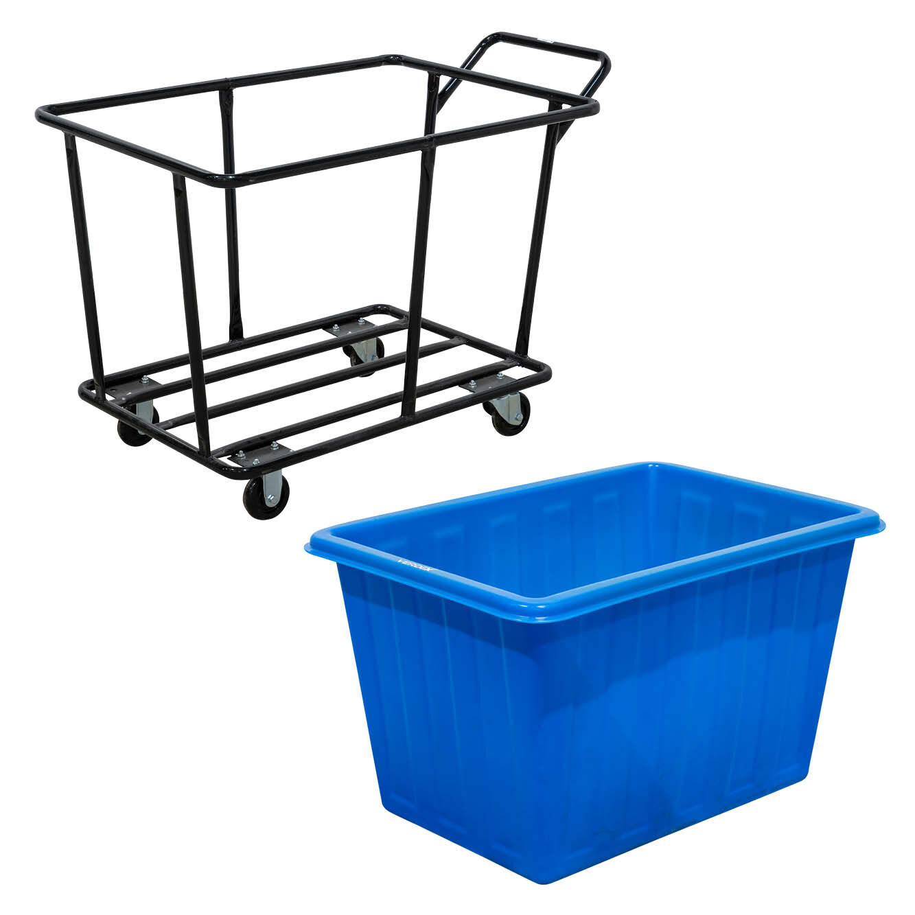 280L Plastic Bin Trolley - Blue (Includes Bin)