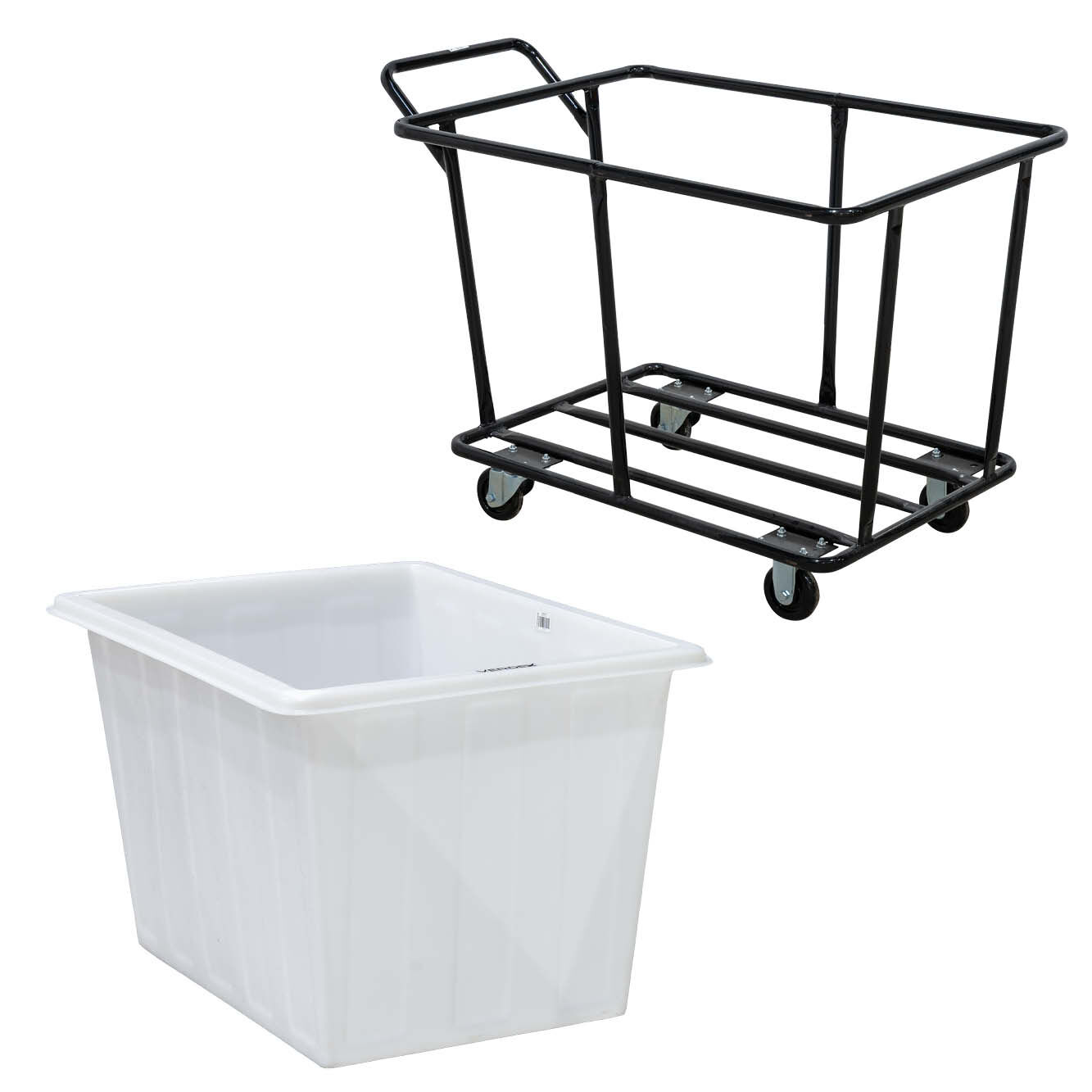 280L Plastic Bin Trolley - White (Includes Bin)