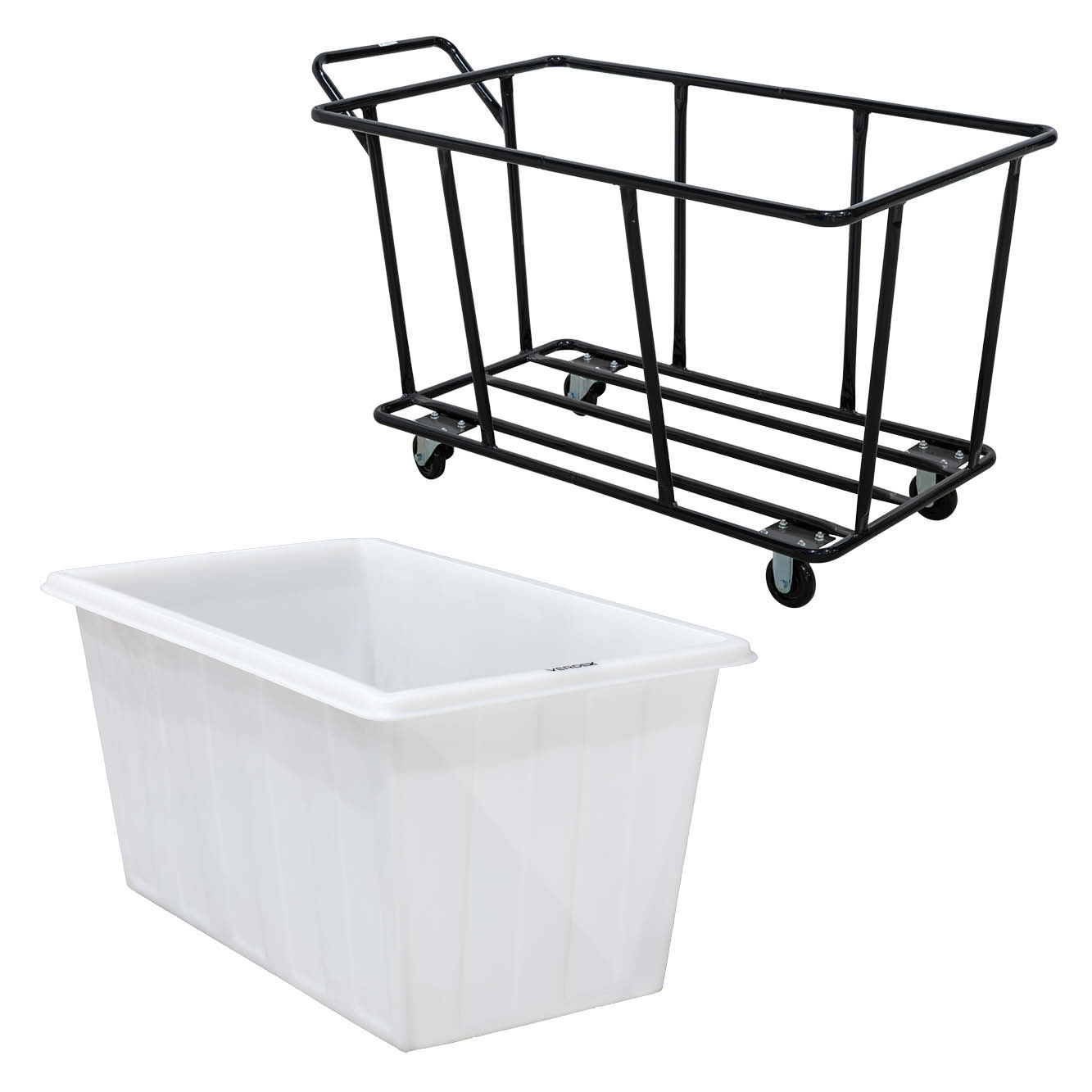 400L Plastic Bin Trolley - White (Includes Bin)