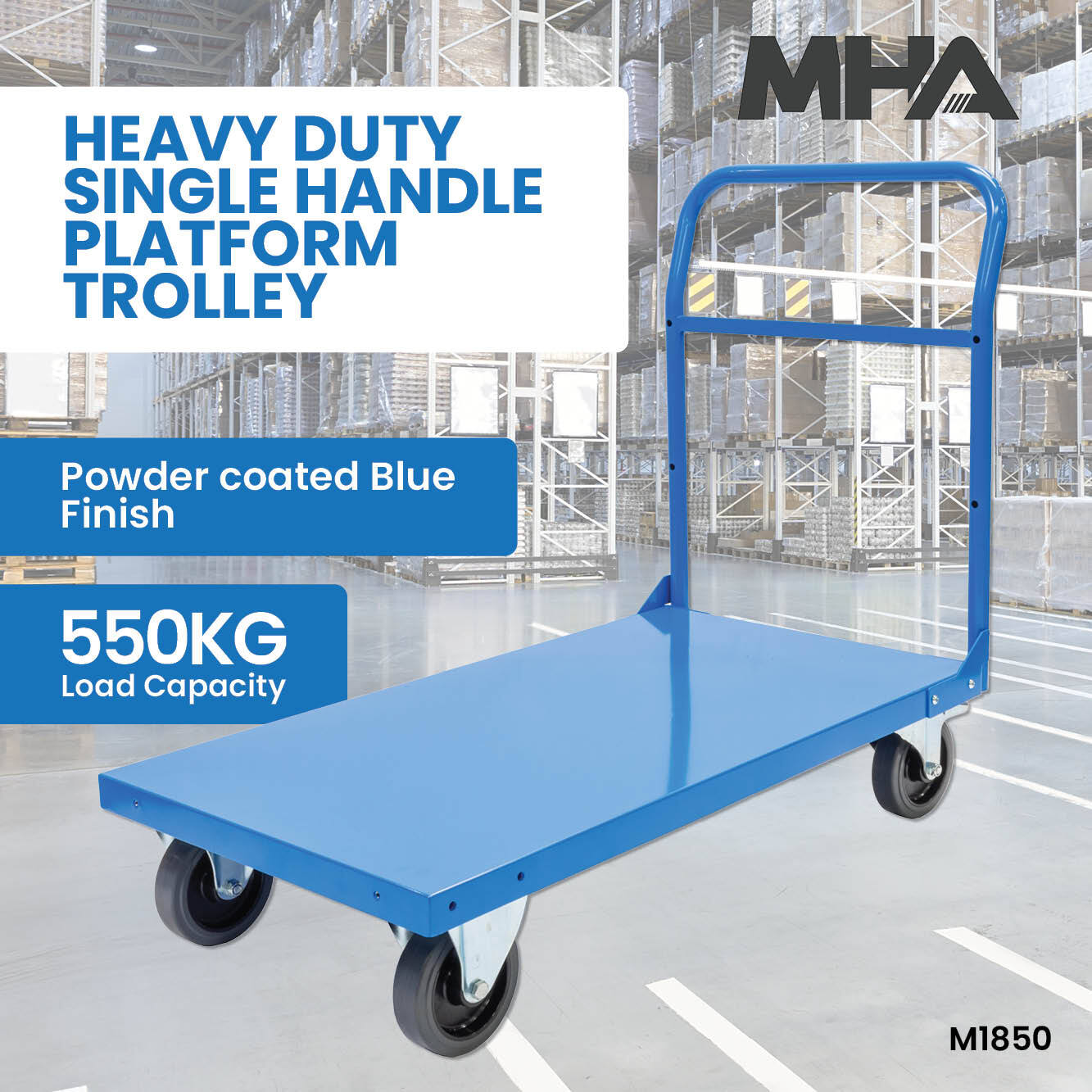 Heavy Duty Single Handle Platform Trolley 
