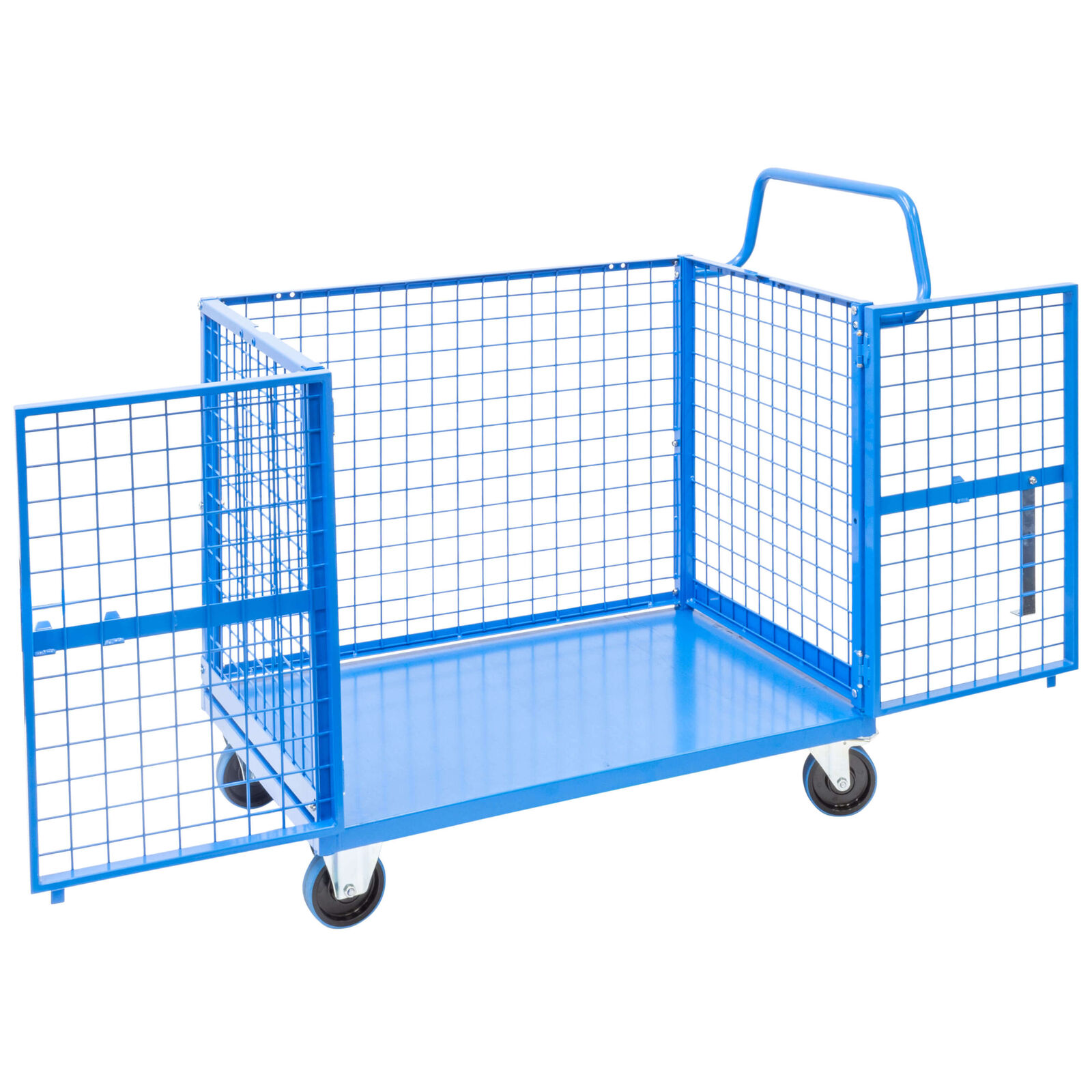 Mesh Cage Trolley with Lockable Double Swing Mesh Door