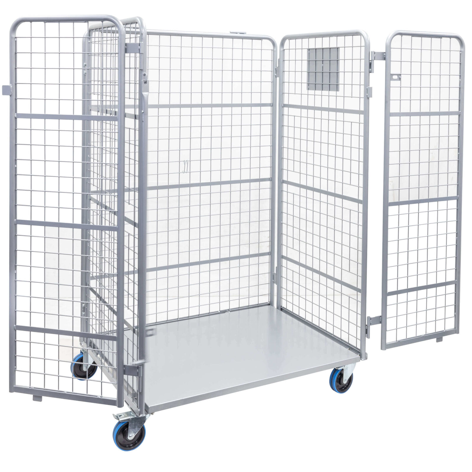 Heavy Duty 3-Sided Mesh Cage Trolley (with Doors)