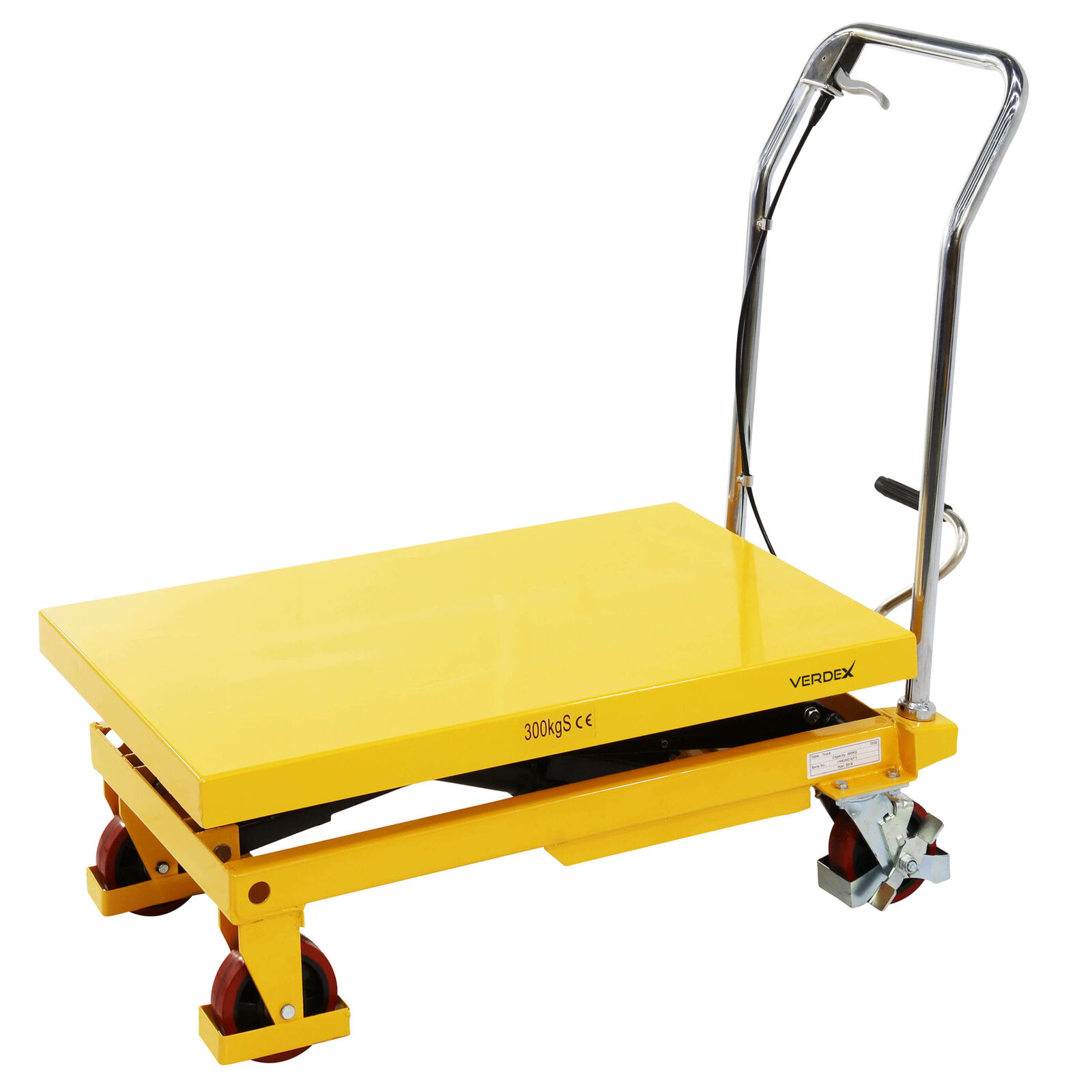 Scissor Lift Trolley 850x500mm (300kg capacity) - Single Scissor