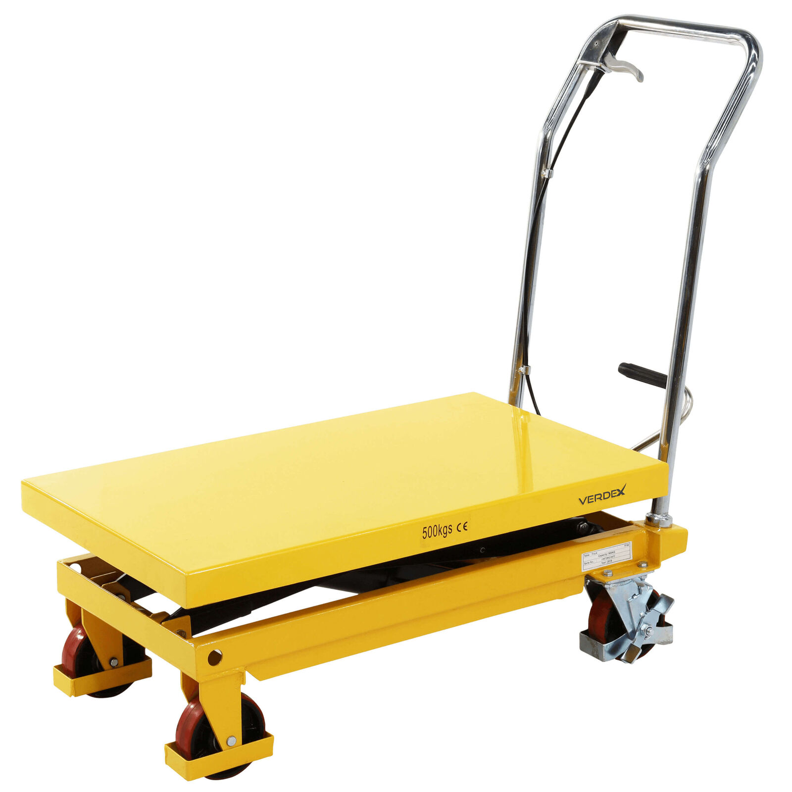 Scissor Lift Trolley 850x500mm (500kg capacity) - Single Scissor