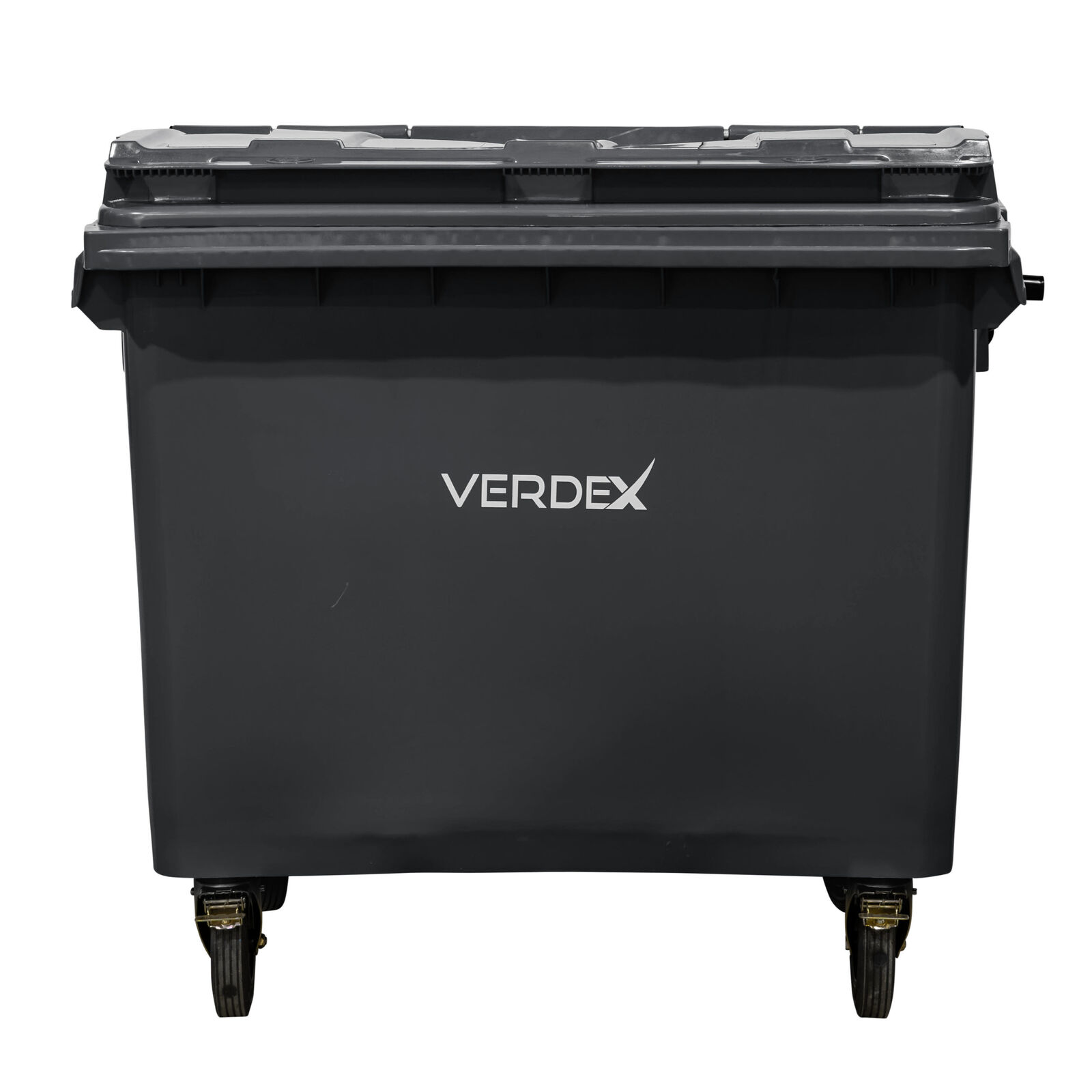 Large Plastic Wheelie Bin  -  Flat Lid 660L (Dark Grey)