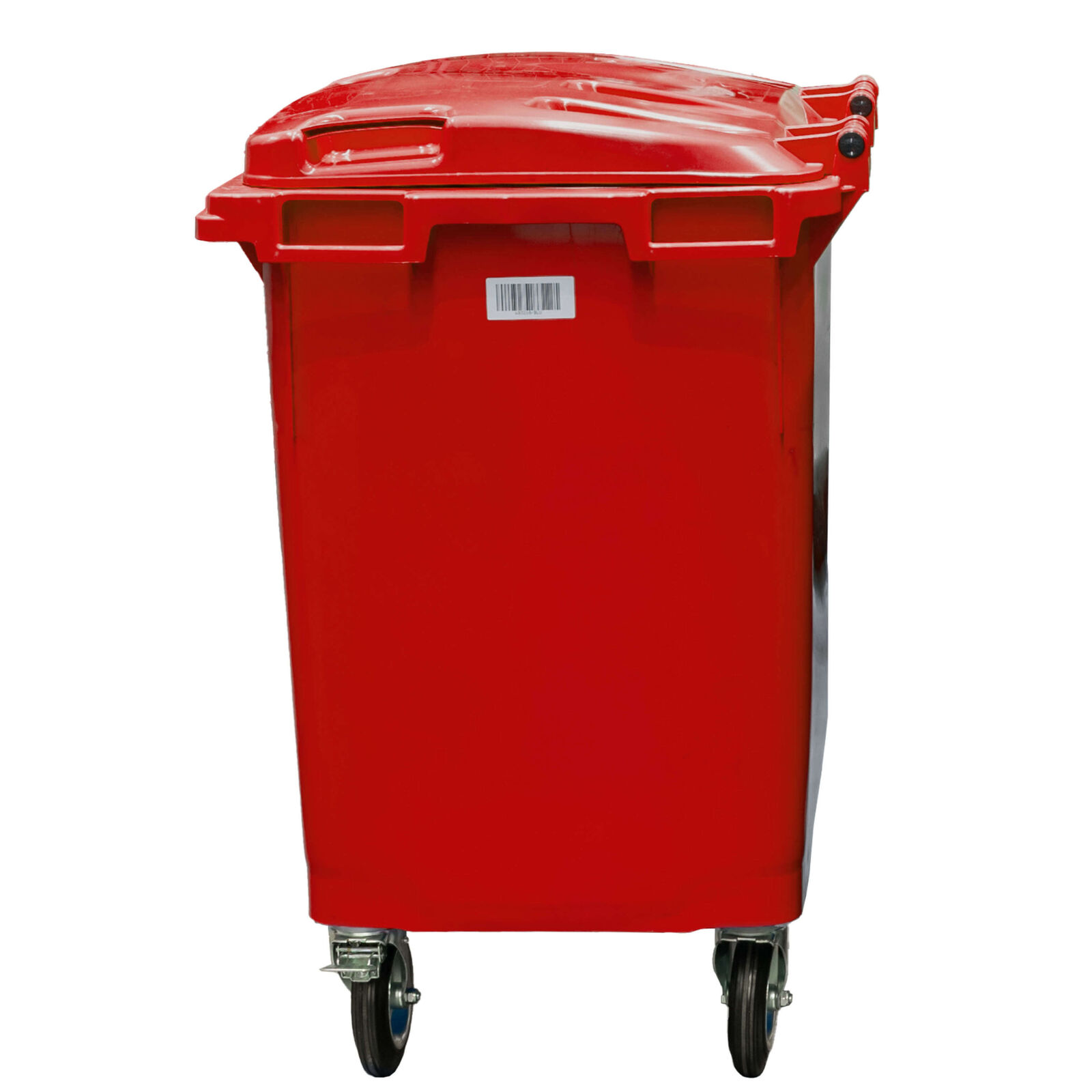 Large Plastic Wheelie Bin  -  Flat Lid 660L (Red)