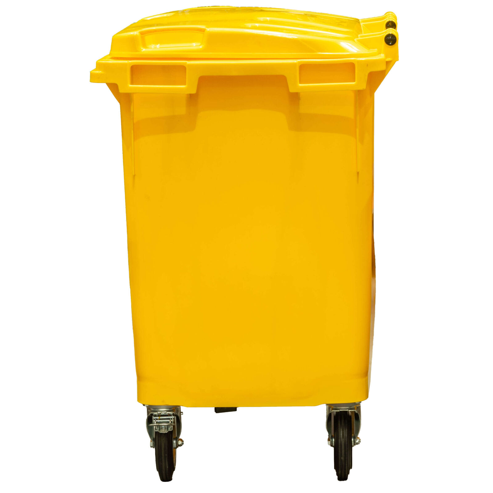 Large Plastic Wheelie Bin  -  Flat Lid 660L (Yellow)
