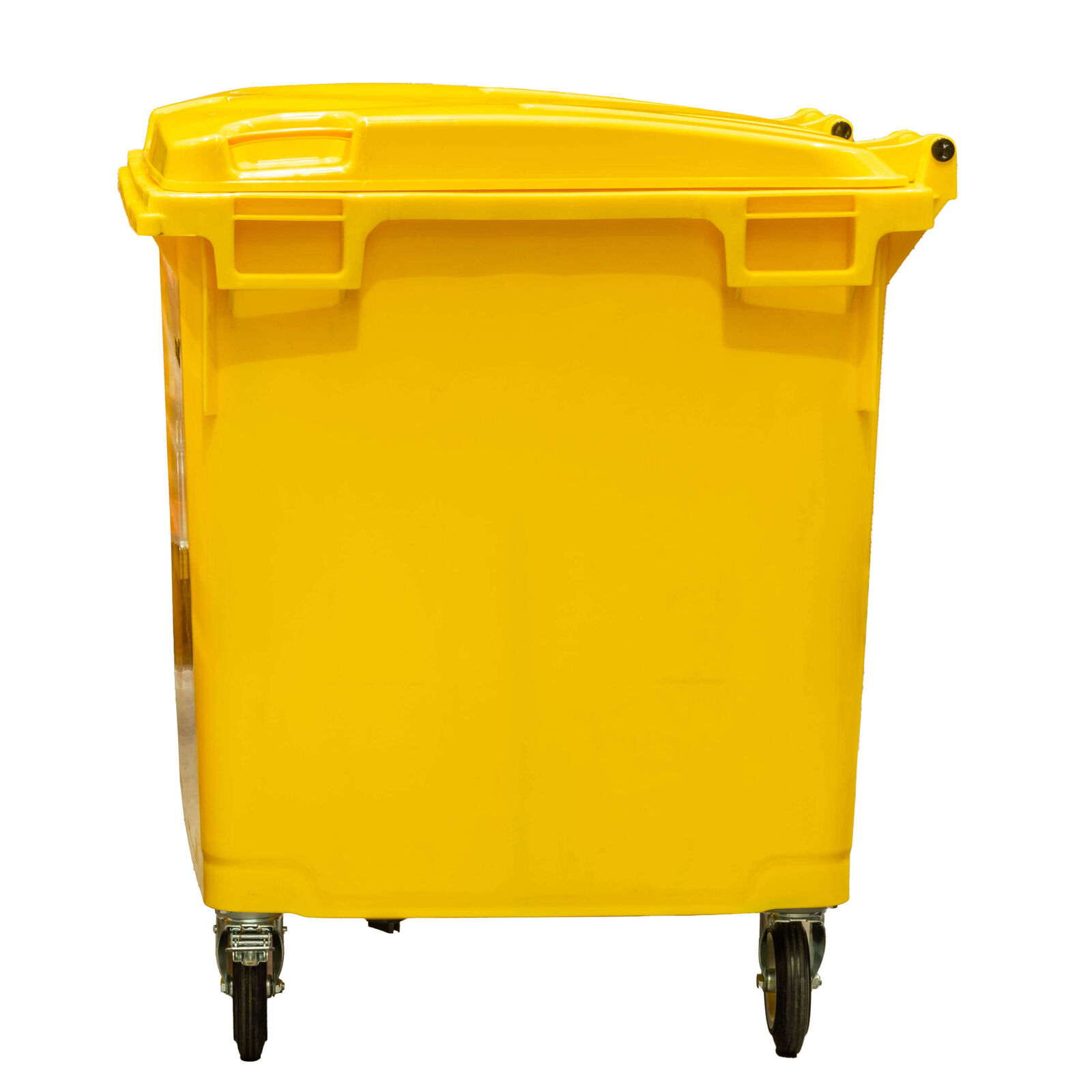 Large Plastic Wheelie Bin  - Flat Lid 1100L (Yellow)