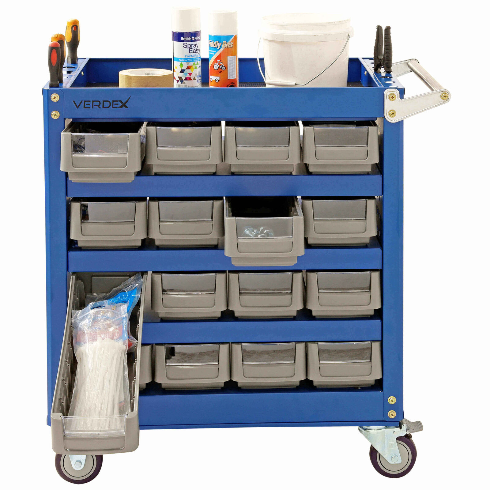 Parts Bin Trolley - 16 Bins