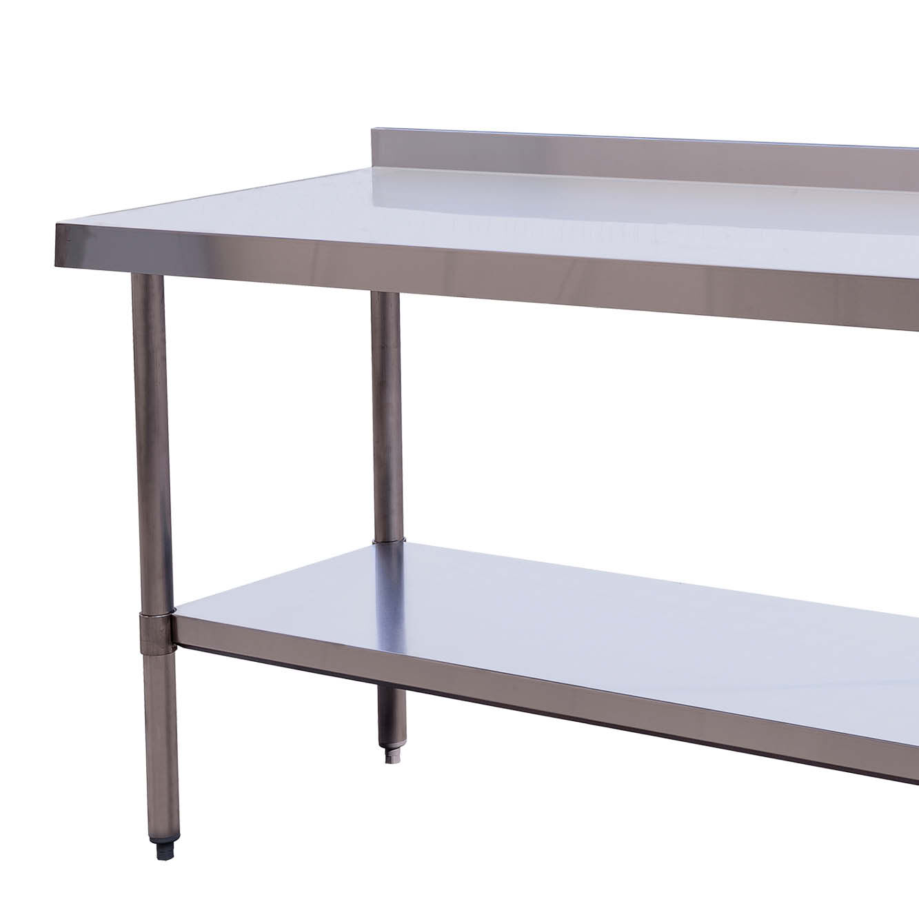 Stainless Steel Bench with splashback 1800x600x900mm (WxDxH)