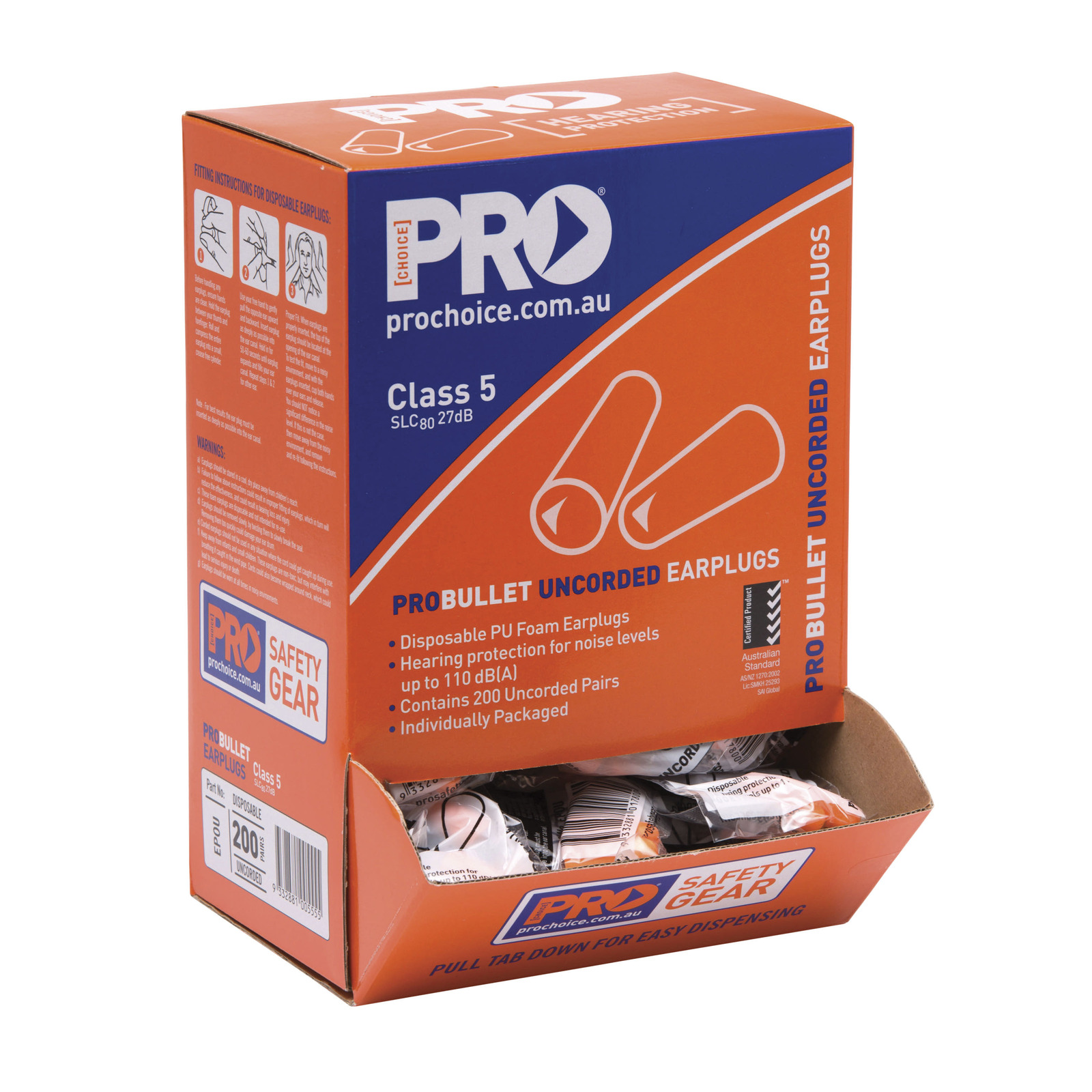 Ear Plugs - UnCorded (200 Pairs/Box)