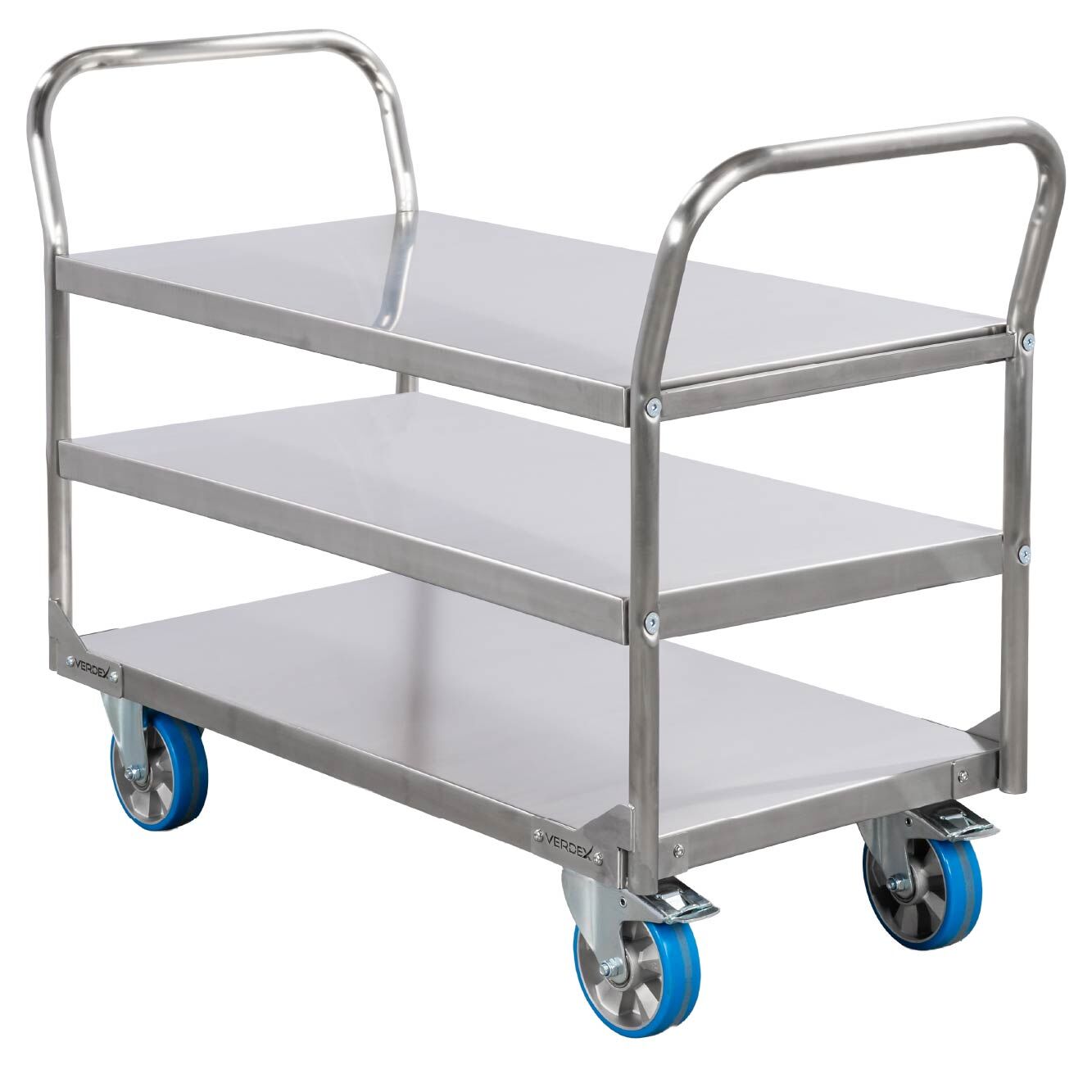 Stainless Steel Double Handle Platform Trolley - 3 Tier
