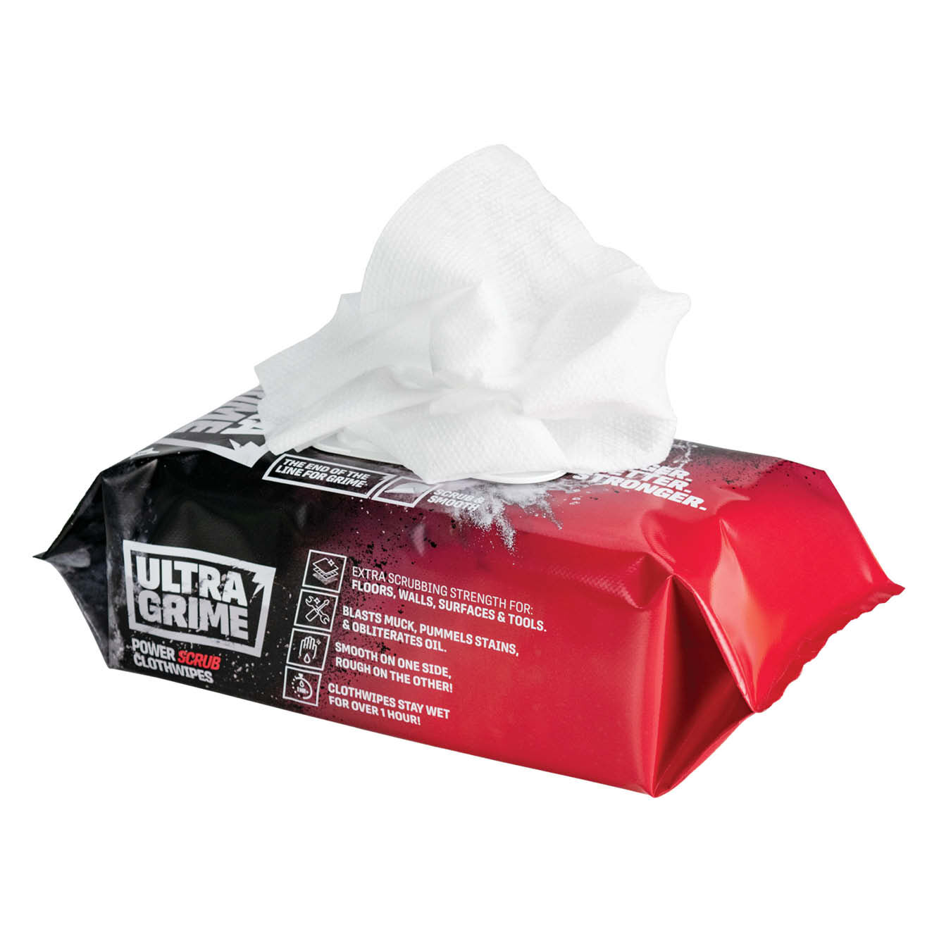 UltraGrime Red Power Wipes (80 Wipes per pack)