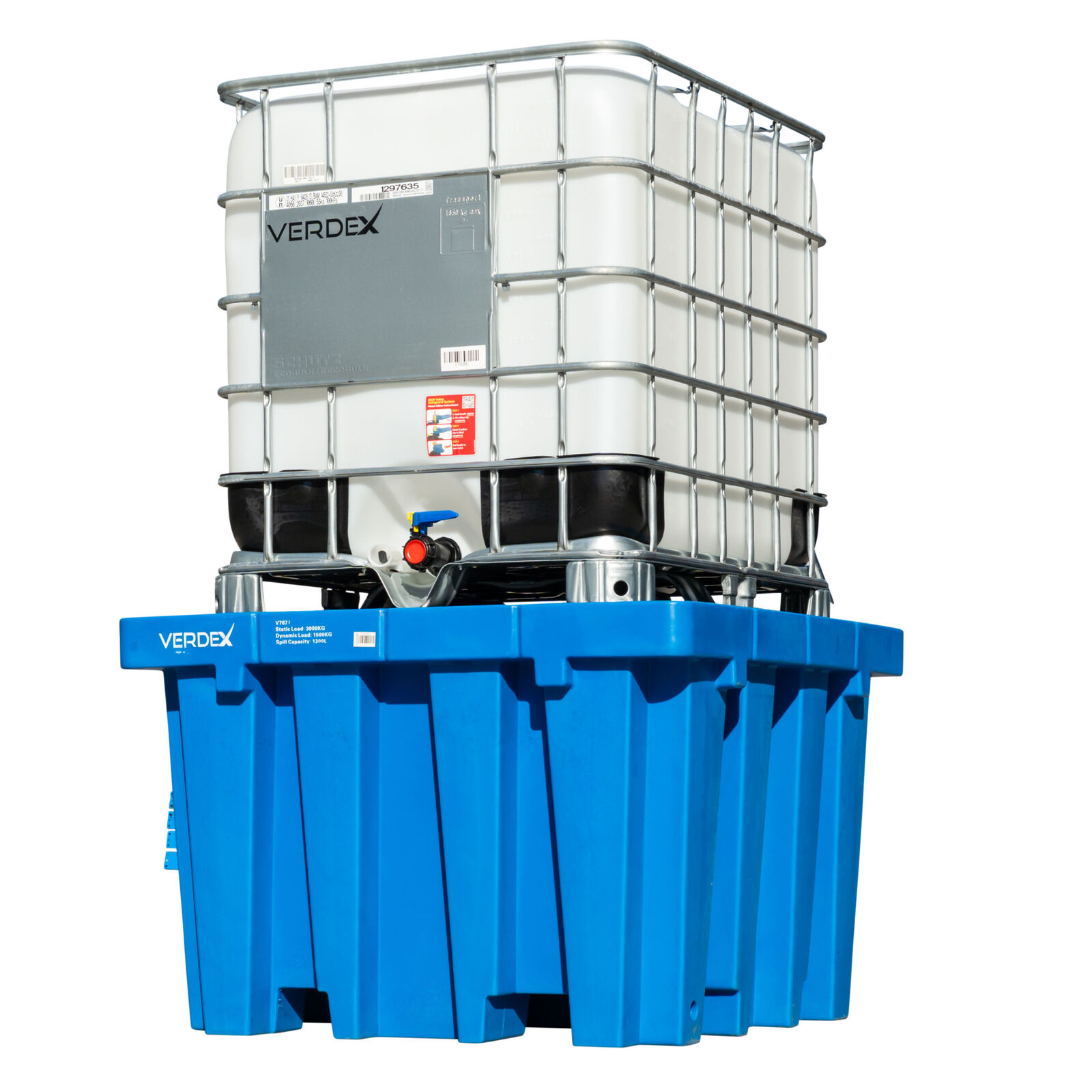 Single IBC Bunded Pallet - Blue (1300L Capacity)