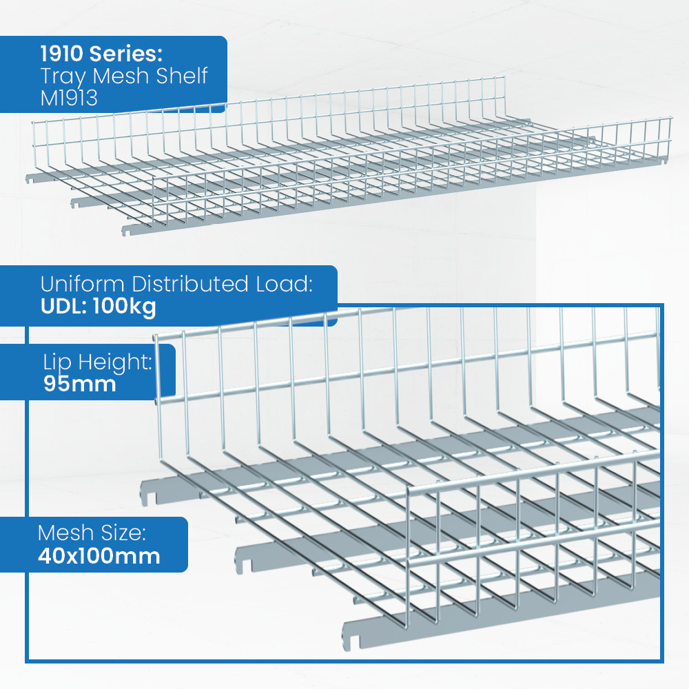 1910 Series - Cage Trolley with 3 Tray Mesh Shelves