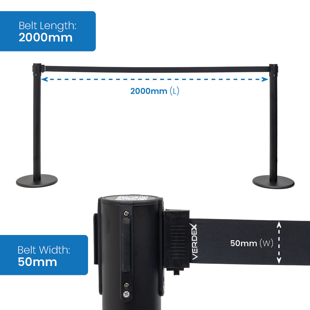 Single Belt Retractable Post Barrier with 2m Belt