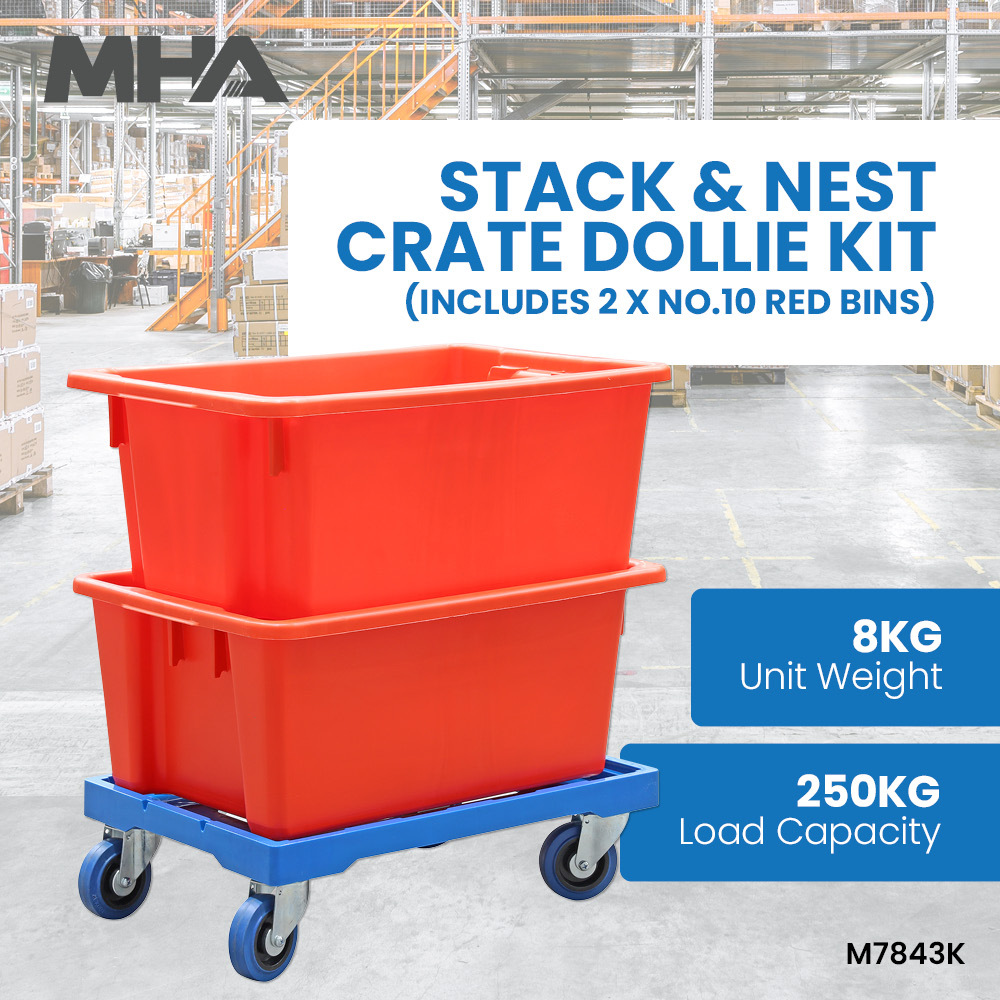 Stack and Nest Crate Dollie (with 4 swivel castors)