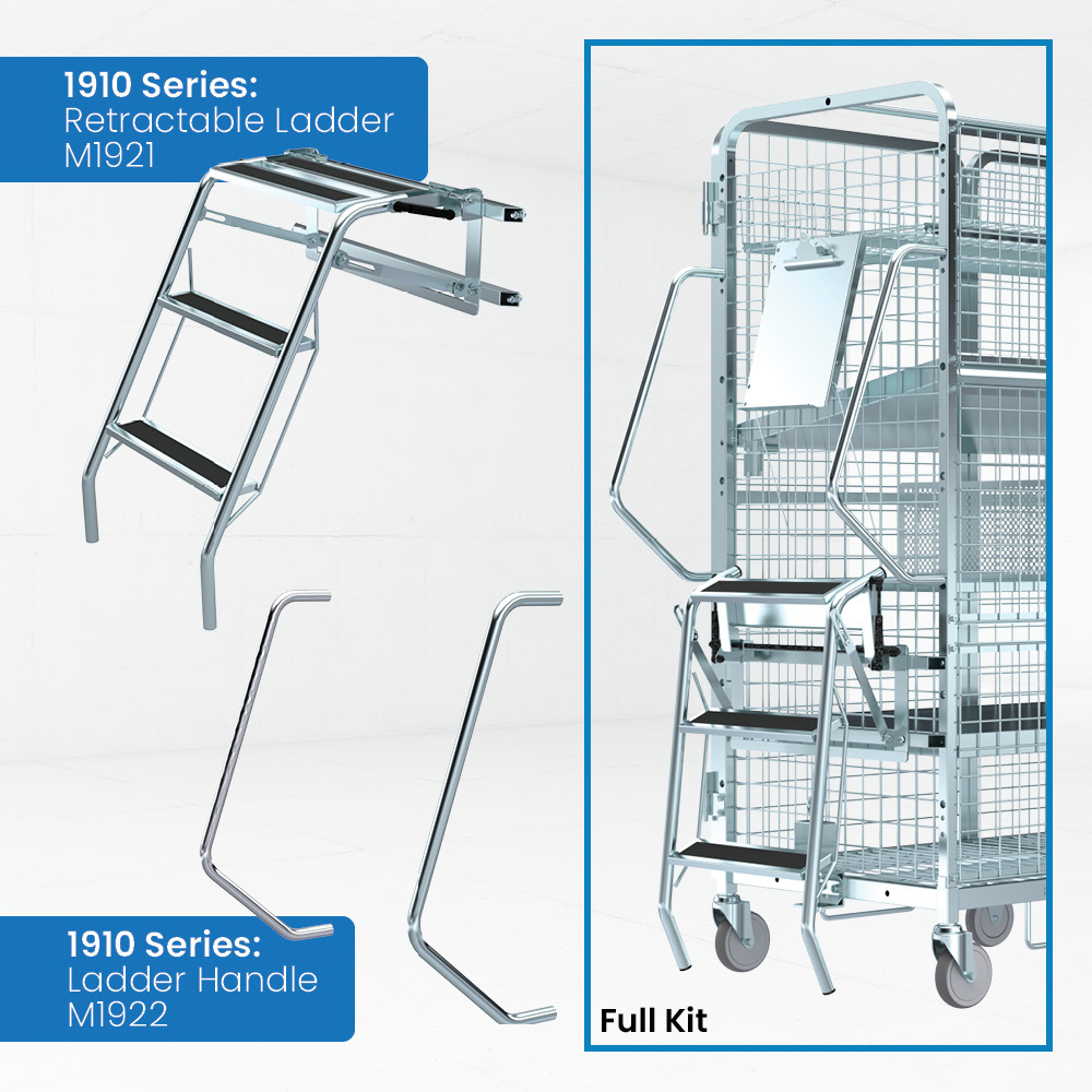1910 Series - Cage Trolley with 3 Sloping Shelves