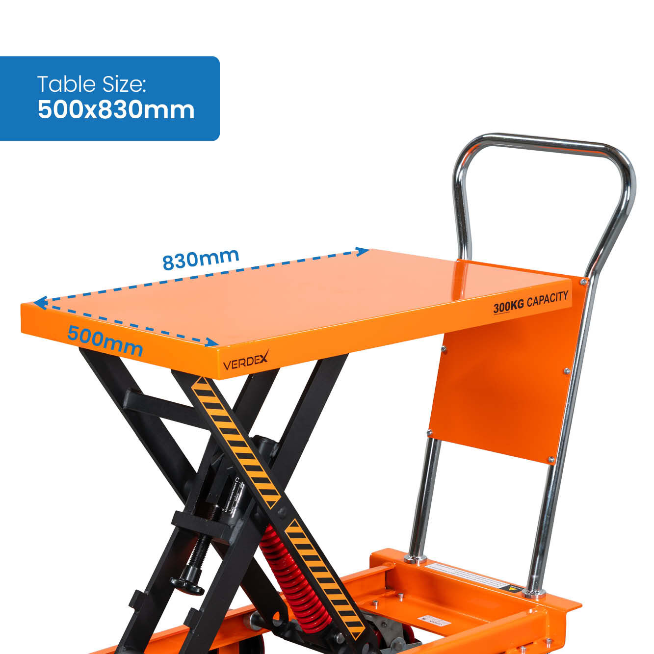 Spring Scissor Lift Trolley with Centre Wheel Kit