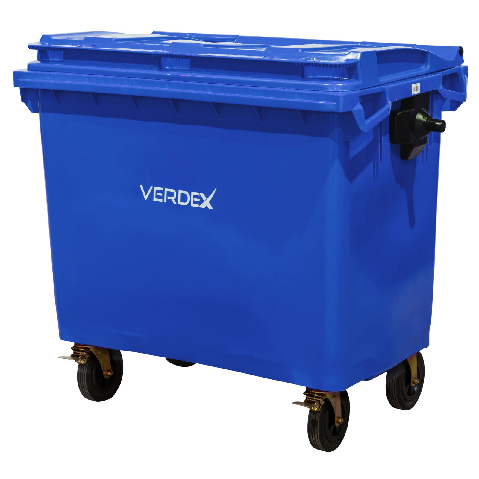 Large Plastic Wheelie Bin  -  Flat Lid 660L (Blue)