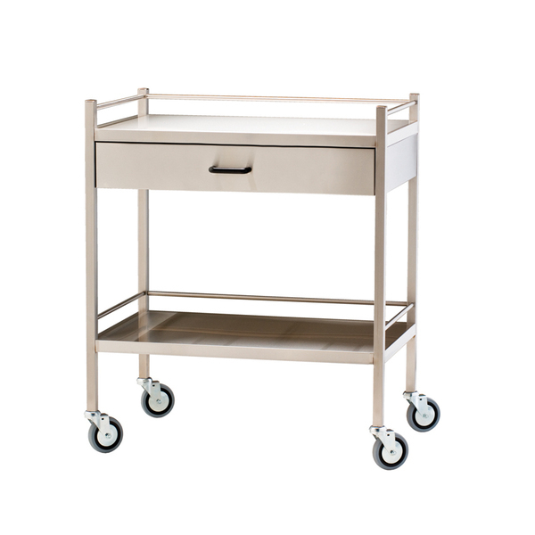 Stainless Steel Instrument Trolleys - With 1 Drawer