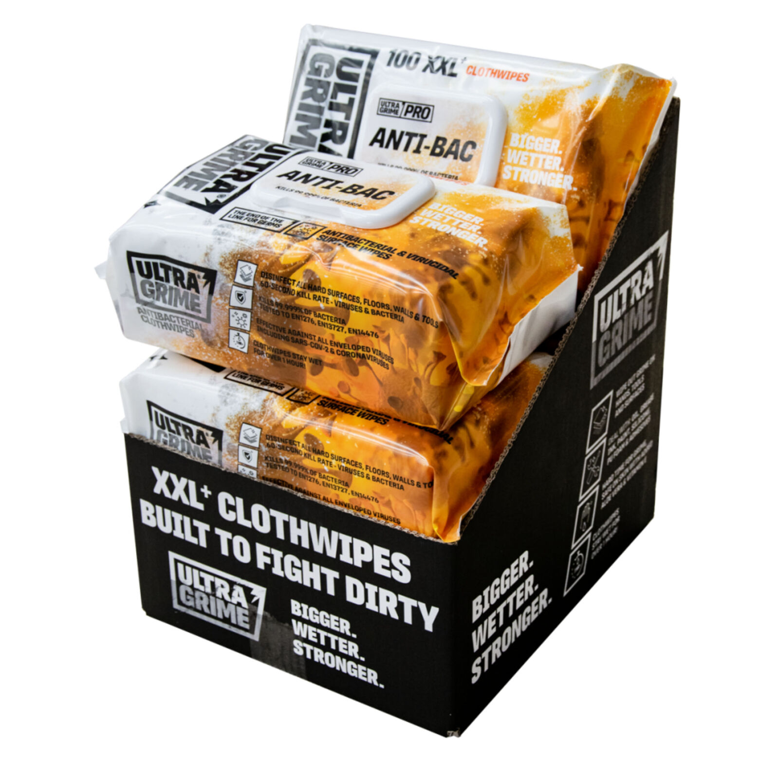 Ultragrime Pro Anti-Bac Wipes (100 Wipes per pack / Carton of 6 packs)