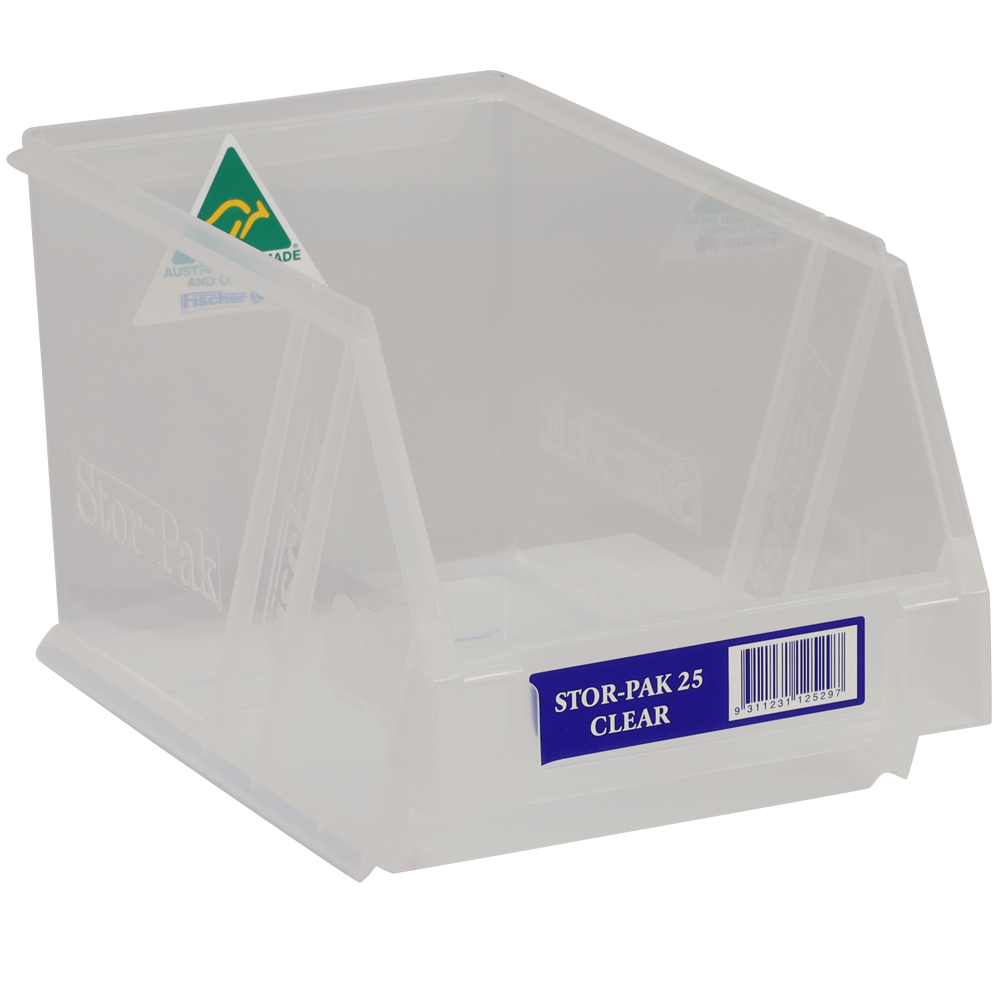 Stor-Pak No. #25 (133x220x125mm) WxDxH 2.5L capacity -CLEAR (6 per carton)