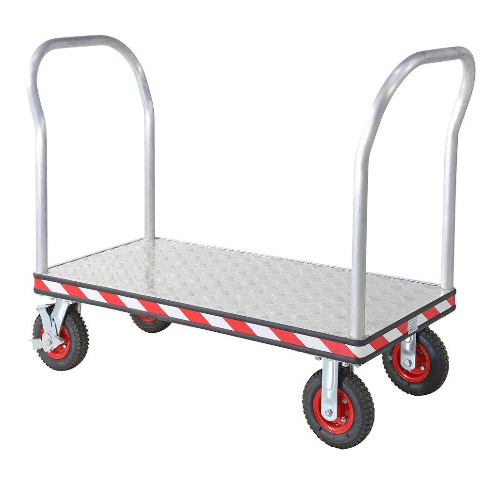 Aluminium Platform Trolley with pneumatic wheels