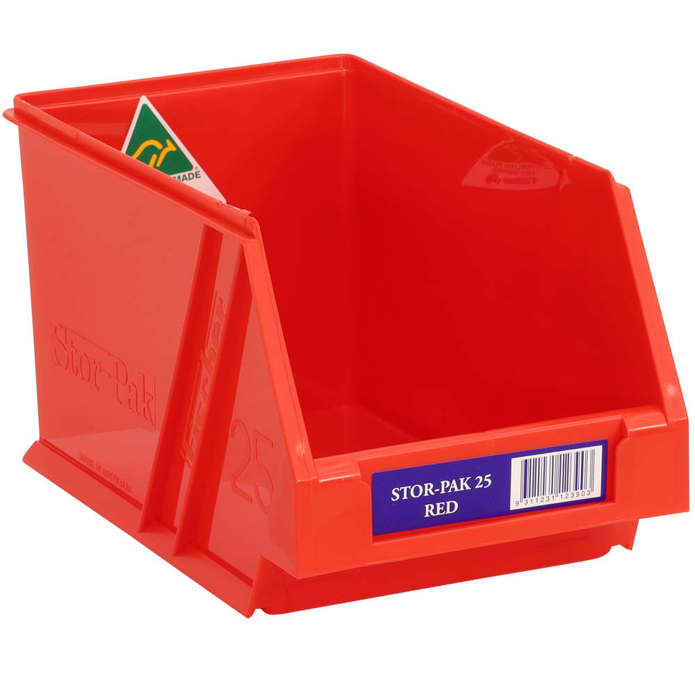 red stor-pak bin