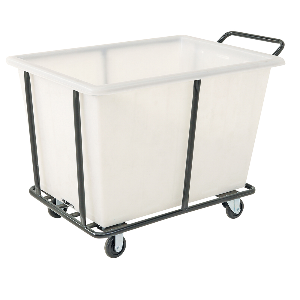 white plastic bin trolley