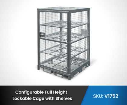 Configurable Full Height Lockable Cage with Shelve