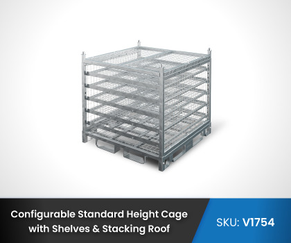 Configurable Half Height Cage with Shelves 