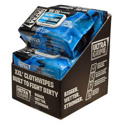 Ultragrime Blue Multi-Use Cloth Wipes (100 Wipes per pack / Carton of 6 packs)