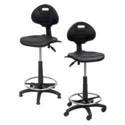 Polyurethane Stools -with foot rest surround (height adjustment 590-840mm)