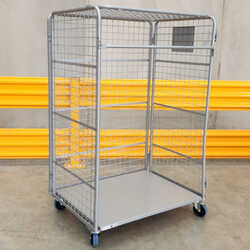 Heavy Duty 3-Sided Mesh Cage Trolley (shelves sold separately)