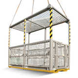6 Person Crane Platform Cage (with Mesh Roof)