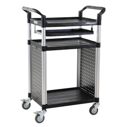 3 Tier Aluminium Framed Computer Cart with Slide Out Shelf