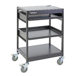 3 Tier Steel Computer Cart with Slide Out Shelf