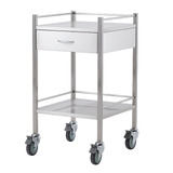 Single Stainless Steel Instrument Trolley (with 1 Drawer)