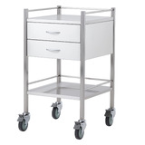 Single Stainless Steel Instrument Trolley (with 2 Drawers)