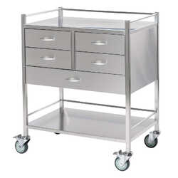 Stainless Steel Instrument Trolley (with 4 Half Drawers & 1 Full Drawer)