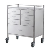 Stainless Steel Instrument Trolley (with 6 Half Drawers & 1 Full Drawer)