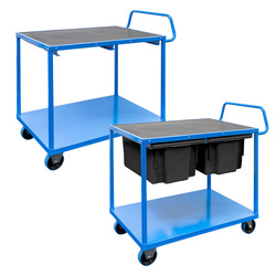 2 Tier Rubber Top Trolley