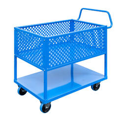 2 Tier Steel Half Height Single Basket Trolley