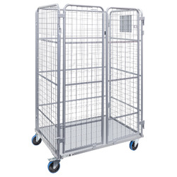 Heavy Duty 3-Sided Mesh Cage Trolley (with Doors)