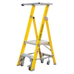 Fibreglass Mobile Platform Ladders (with Castors & Safety Gate)