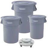 Round Plastic Waste Bin & Dollies