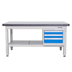 2100mm Industrial Work Bench with Lockable 3 Drawer Unit